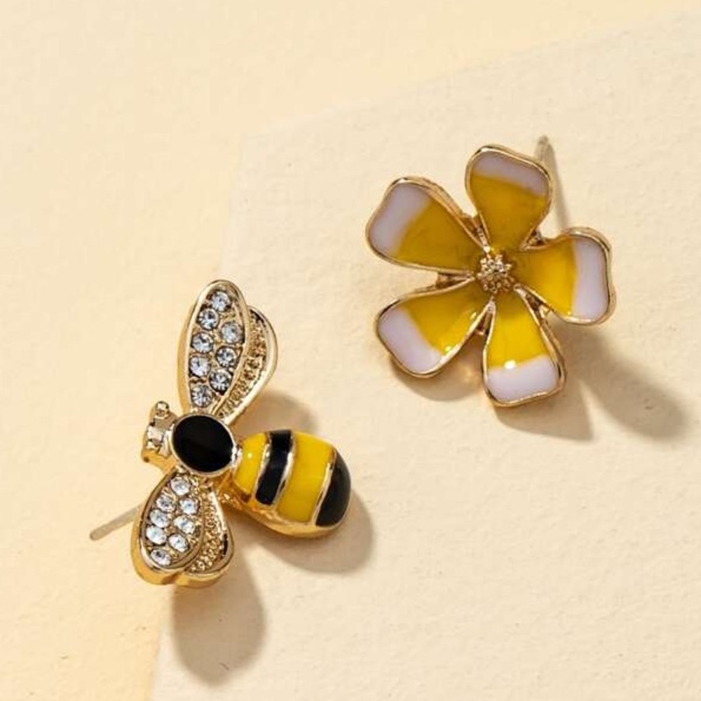 Bumblebee & Flower Earrings